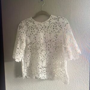 Elegant White Lace Women's Top